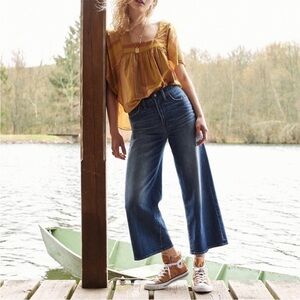 BOGO! Madewell Wide-Leg Crop High Rise Jeans Vintage Blue Wash Size 26